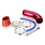 Skyplanet Universal 3" Car Cold Air Intake Filter Alumimum Induction Pipe Hose Kit(Red)