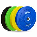 LEEWAY Color Rubber Bumper Plates 2.0, (100kg combo)| Olympic Weightlifting Gym Rubber Bumper Weight Plates| Olympic Barbell Weight Plate| Standard 2inch/50mm Weight Plate (100kg Set(5X2+10X2+15X2+20X2))