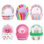 GWHOLE Cupcake Liner for Baking 300 PCS Muffin Liners Cupcake Liner Rainbow Baking Cups for Birthdays, Parties, Weddings Decorations(6 Styles)