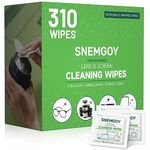 SNEMGOY 310 Count Lens Cleaning Wipes, Pre-Moistened & Individually Wrapped Glasses Wipes, Eye Glasses Cleaner for Eyeglasses, Camera Lens, Phone, Tablets & Computer Screen and Other Delicate Surfaces