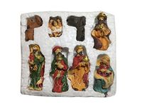 SK CRAFT 8 Piece Polymarble Christmas Nativity Crib Set/Kudil Set Decoration