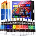 Ohuhu 48 Colours Acrylic Paint Set, Acrylic Paints Tubes, Crafts Art Paints Canvas Paints Wood Paint Rock Painting Art for Beginners Students Adults Classroom Art Supplies 12ml, 0.42oz, Multicolour