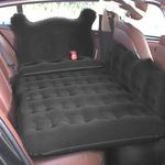 Oshotto Big Size Thickend Travel Camping Inflatable Car Bed|Air Mattress with Pillow & Air Pump for Cars (Black)