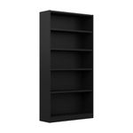 Bush Business Furniture Bookcase, Vertical Storage and Display Bookshelf for Home Office or Living Room Organization, Engineered Wood, Black, Tall 5 Shelf