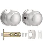 Probrico Brushed Nickel Passage Door Knobs, Interior Door Knobs, Keyless Door Knobs for Hallway, 1 Pack