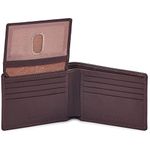 COCHOA Men's Real Leather RFID Blocking Stylish Bifold Wallet with 2 ID Window (Nappa, Chocolate)