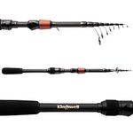 KINGSWELL Telescopic Fishing Rod, Carbon Fiber Travel Fishing Pole, 6.8ft Medium Heavy