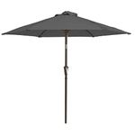 MUCHENGHY Patio Umbrella 7.5ft Market Outdoor Table Umbrella with Push Button Tilt and Crank 6 Ribs for Outside, Lawn, Deck, Garden, Fishing, Backyard & Pool(Gray)