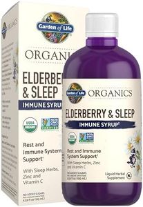 Garden of Life Organics Elderberry & Sleep Immune Syrup - Immune Support for Adults and Kids 12 and Older with Zinc and Vitamin C, Organic Liquid with Sleep Herbs, No Added Sugars, 6.59 fl oz