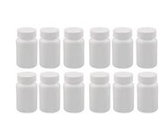 12PCS Plastic Round Pill Container Bottles-Medicine Tablet Capsule Storage Holder Pill Dispenser Bait Holder Organizer(White) (150ml)