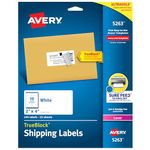 Avery® White Shipping Labels for Laser Printers with TrueBlock™ Technology, 2 inches x 4 inches, Pack of 250 (5263)