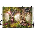 MEHOFOND 8x6ft Spring Fairy Tale Forest Wonderland Photography Backdrop Kids Birthday Party Banner Ancient Tree Elf Adventure Background Wallpaper Decoration Photo Studio Props Supplies