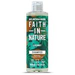 Faith In Nature Natural Coconut Shampoo, Hydrating, Vegan & Cruelty Free, No SLS or Parabens, For Normal to Dry Hair, 400ml