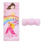 Princess Castle Sleeping Bag for Girls,Nap Mat for Kids with Removable Pillow,Warm Toddler Slumber Bag for Bedroom Daycare,Gift for Birthday Christmas