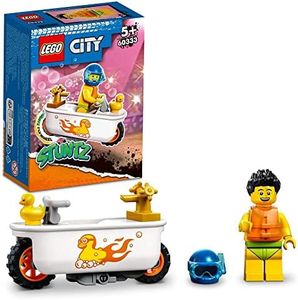 LEGO 60333 City Bathtub Stunt Bike, Toy Blocks, Present, Motorcycle, Car, Boys, Girls, Ages 5 and Up