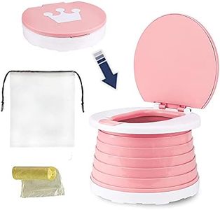 Pliante Toilettes pour Enfants, Portable Siège Toilette Pliable Enfants,Pot de Voyage Intérieur Extérieur pour Bébé Avec Sac (Rose)