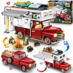 Camper Van Building Set, 2 in 1 Include Camper Rvs and Farm Pick-up Trucks Building Block Gift for Teens and Adults 2188Pcs