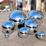 NEW-YIJUNSHUN Stainless Steel Mirror Gazing Ball, 6 Pack 50-150 mm Mirror Polished Hollow Ball Reflective Sphere, Floating Pond Balls Seamless Gazing Globe for Home Garden Ornament Decorations