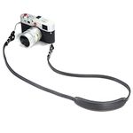 CANPIS Genuine Leather Camera Strap Handmade Shoulder Neck Belt Strap with Shoulder Pad for Nikon Canon Sony Pentax Leica Olympus Fuji DSLR Camera (Black)