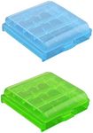 4pcs (Bluex2+ Greenx2) Plastic Box Storage Case Protect Battery Hard Holder Box Organizer AA/AAA