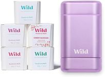 Wild - The Full Monty Starter Kit - Purple Case with Refills in a Variety of Fresh Scents 5 x 40g - Refillable Deodorant & Aluminium Free - Long Lasting Protection - 100% Natural Ingredients