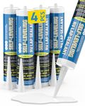 PAULINN Self Leveling Lap Sealant White, RV Roof Sealant for Camper Repair, RV Caulking, Rubber Roof EPDM, Flexible, UV & Waterproof, no Smell and Safe for RV Indoor use, 4 Packs