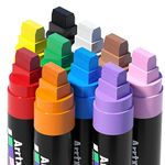 Arrtx Acrylic Jumbo Markers 15mm Jumbo Felt Tip, 10 Acrylic Paint Pens for Rock Painting, Stone, Glass, Easter Egg, Wood and Fabric Painting-Acrylic Markers DIY Crafts Making Art Supplies