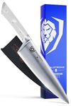 DALSTRONG Chef Knife - 8 inch Blade - Gladiator Series - Forged High Carbon German Steel - Razor Sharp Kitchen Knife - Professional Full Tang Knives - Glacial White Handle ABS - Sheath - NSF Certified