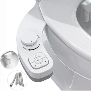 PENDEJATO Pulvérisateur Bidet Toilette WC - Non Électrique Accessoires De Toilette Japonaise - Buse Rétractable Avec 2 Angles De Jet（Anti-colmatage）- Pour Le Nettoyage Avant Et Arrière (Blanc)