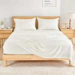 GOKOTTA Bamboo Bed Sheets King Size, 100% Bamboo Rayon Cooling Sheets & Cooling Pillowcases Set for Hot Sleepers, 4pcs Soft Silky Hypoallergenic Bedding Sheet Set,Deep Pocket Up to 16"
