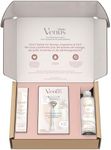 Gillette Venus Pubic Hair And Skin Womens Shaving Kit, 1 Venus Handle + 2 Razor Blade Refills + 2 in 1 Cleanser And Shave Gel For Women 190mL + Daily Soothing Serum For Intimate Grooming 50mL