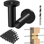 Steel DN Mate 100 Pack Black Stainless Steel Protector Sleeves for 1/8” Wire Rope Cable, Black Cable Railing Kit Hardware for Wood Post, T316 Marine Grade DB18