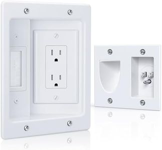 ZEXMTE in Wall Cable Management Kit for TV, Recessed Outlet Wall Plate Cable Pass Through for TV Power Cables & Low Voltage Cables, Home Office Theater Systems,White