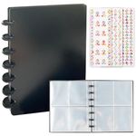 Photocard Binder A5 kpop binder Kpop Photo Card Binder Holder Ring Binder Book 20Pcs 3 Inch Inner Clear Sleeves Pages Idol Photo Album Business Cards Collect Photo Protectors 160 Cards（Black）