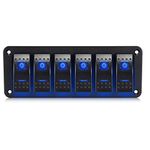 OPL5 6 Gang Marine Boat Rocker Switch Panel 12V Waterproof RV Led Switch Panel 5 Pin ON/Off Toggle Switches Dash for Car Truck Marine Boat (6 Gang New)