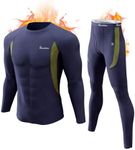 romision Men's Mid Weight Thermal Underwear Set Fleece Lined Long Johns Base Layer for Cold Weather