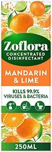 Zoflora Mandarin & Lime Concentrated Multipurpose Disinfectant Liquid, Antibacterial Multi-surface Cleaner, Pet-Friendly, Kills 99,9% of Bacteria & Viruses, 1 x 250ml