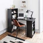 Laura James Computer Home Office Desk Study Table with Shelves (Black)