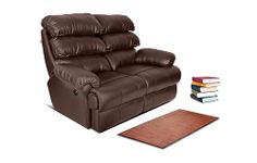 Little NAP Otium Soft Leatherette Two Motorized Standard Recliner | Padded 2 Seater Aaram Sofa | Relaxing Chair for Home Office Living Bed Room | 3 Year Warranty | Brown