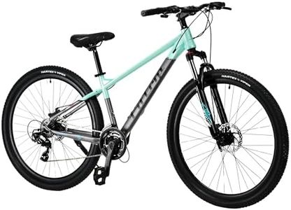 FitTrip Fox Rush 29T | 21 SPD Shimano Altus Gears | Imported Clarks Dual Disk Brakes | XC60 Lockout Suspension I 1030 Alloy Frame w/Internal Cabling| Unisex MTB Geared Cycle (Turquoise Green)
