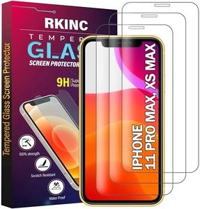 Screen Protector [3-Pack] for iPhone 11 Pro Max/iPhone XS Max 6.5-Inch, RKINC Tempered Glass Film Screen Protector, 0.33mm [LifetimeWarranty][Bubble-Free][Anti-Scratch][Anti-Shatter]