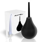 RANEU Enema Bulb Silicone Anal Douche Enema Kit for Women & Men with 3 Nozzles