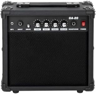 Ktaxon Electric Guitar Amp, 20 Watt Amplifier with 6.5" Speak Built-in Speaker Headphone Jack and Aux Input Jack（MP3） Bass, Volume, Treble, and Gain Controls - Black