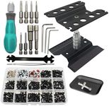 RC Car Repair Work Stand Repair Tool Set 360 Degree Rotation and 523 PCS RC Screws Kit & RC Screwdrivers and Screws Pallet Kit for 1/8 1/10 1/12 1/16 1/18 RC Car Crawler Truck Buggy (Black)