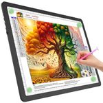 TOHETO A4 Light Board for Diamond Painting, Super Bright Magnetic Light Pad with Side Buttons, Lightbox for Tracing and Drawing, Corded Light Table for Sketching, Animation, Weeding Vinyl (Black)
