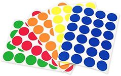 ChromaLabel 3/4 Inch Circle Sticker Labels, Easy to Write On Round Colored Stickers, Permanent Sticky Dots - 1200 Colored Dot Stickers per Variety Pack, 5 Assorted Colors Dot Labels