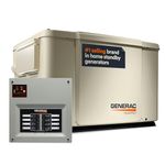 Generac 69981 7.5kW Powerpact Home Standby Generator with 50-Amp Lightweight Transfer Switch - Power Home Essentials - Reliable and Long-Life Operation - Digital Controller with LED Indicators