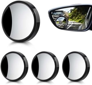 OBTANIM 4 Pack Blind Spot Car Mirror 2 Inch Angle Adjustable HD Glass Round Side Rear View Convex Accessories with Frame for Car SUV Trucks Motorcycles