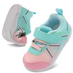 JOINFREE Toddlers Walking Shoes Non-Slip Breathable Sneakers Boys and Girls School Sneakers Lightweight Kids Sneakers GreenPink 6.5 Todddler