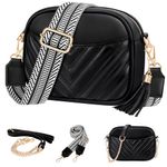 HUANLANG Quilted Crossbody Bag for Women Trendy Leather Shoulder Bag, Small Shoulder Purse with Adjustable Wide Strap